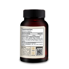 PowerXV 15-Mushroom Complex – Organic Capsules for Focus, Energy & Immunity – 60 Count