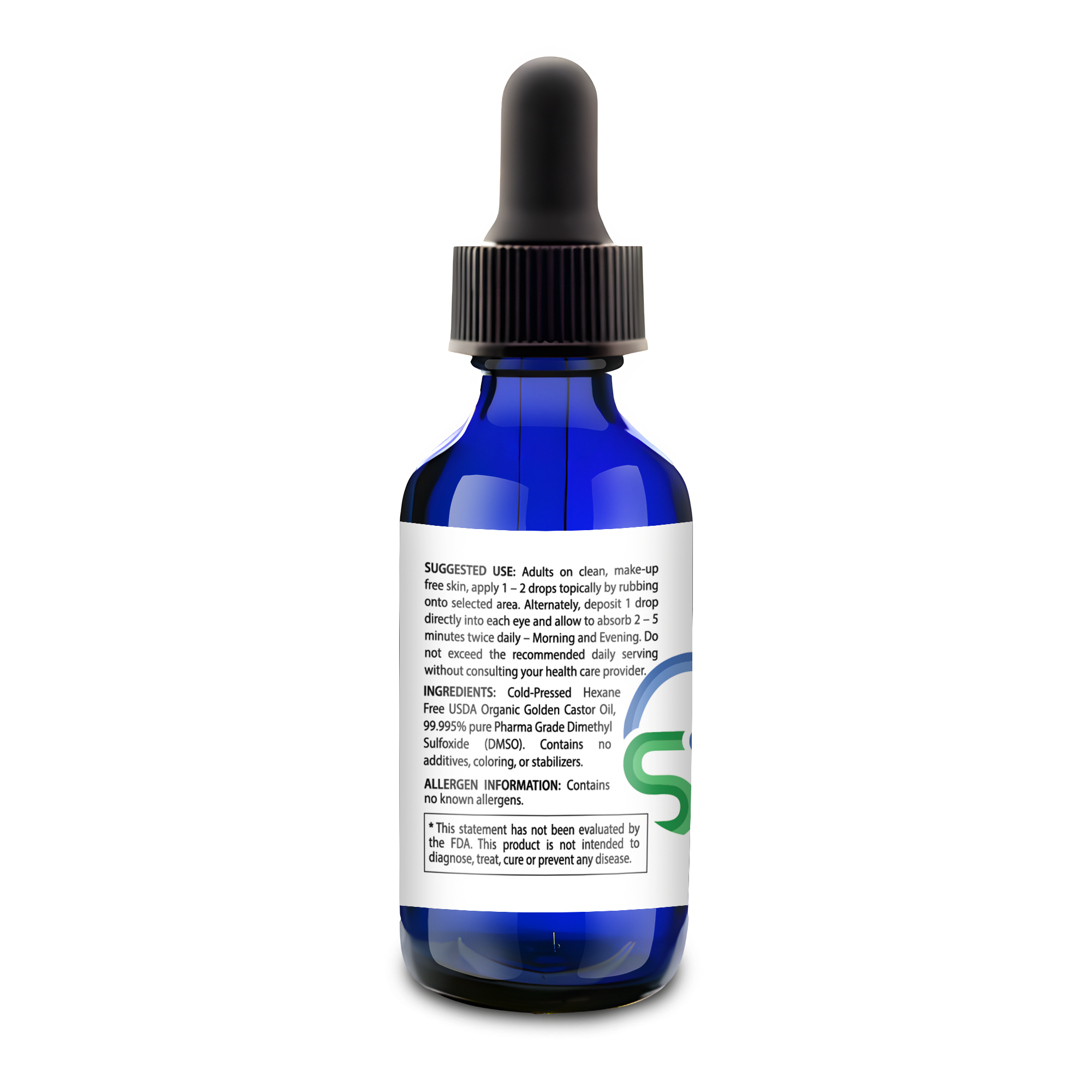 DMSO Castor Oil Blend- 70% Pure Organic Cold Pressed Castor Oil & 30% DMSO Pharmaceutical Grade- Detox, Immune Balance & Joints Support- Vegan DMSO Eye Drops- Hexane Free Castor Oil for Face Skin