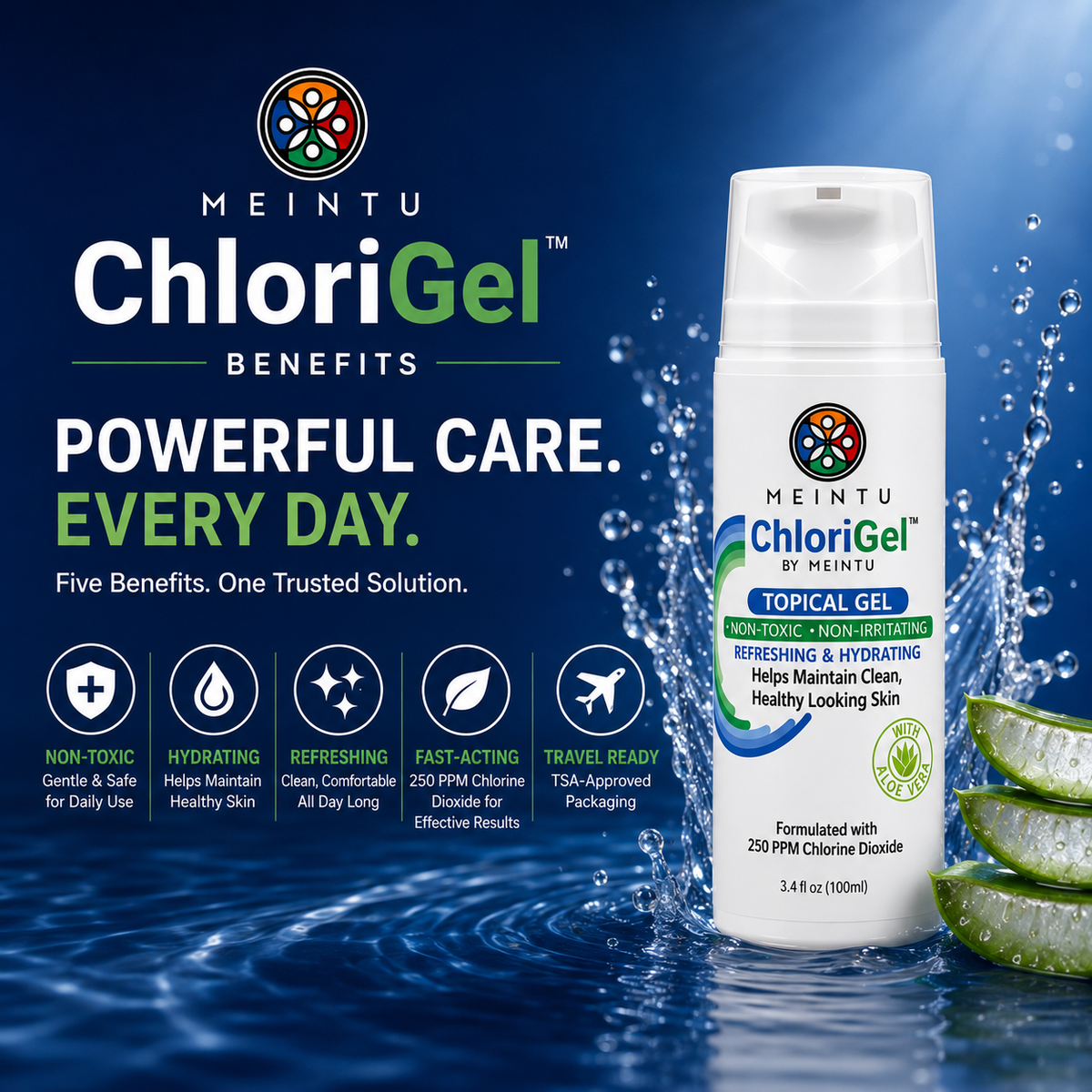 MEINTU ChloriGel™ 250PPM Chlorine Dioxide Gel.