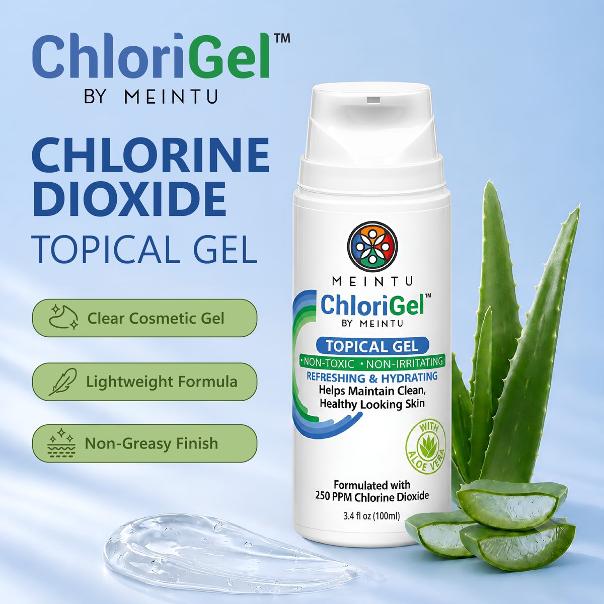 MEINTU ChloriGel™ 250PPM Chlorine Dioxide Gel.