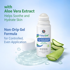Chlorine Dioxide Gel Deodorant – Aluminum-Free, Non-Medicated Cosmetic Deodorant – Clear Gel, Odor-Neutralizing Formula