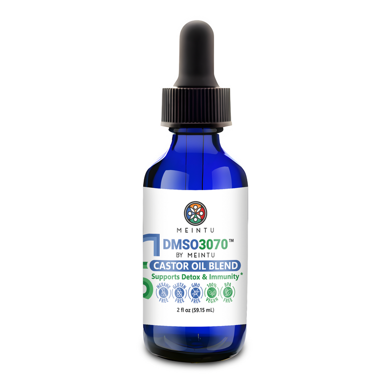 DMSO Castor Oil Blend- 70% Pure Organic Cold Pressed Castor Oil & 30% DMSO Pharmaceutical Grade- Detox, Immune Balance & Joints Support- Vegan DMSO Eye Drops- Hexane Free Castor Oil for Face Skin