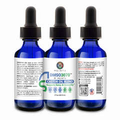 DMSO Castor Oil Blend- 70% Pure Organic Cold Pressed Castor Oil & 30% DMSO Pharmaceutical Grade- Detox, Immune Balance & Joints Support- Vegan DMSO Eye Drops- Hexane Free Castor Oil for Face Skin
