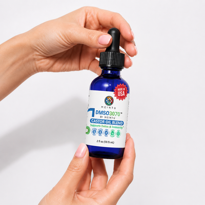 DMSO Castor Oil Blend- 70% Pure Organic Cold Pressed Castor Oil & 30% DMSO Pharmaceutical Grade- Detox, Immune Balance & Joints Support- Vegan DMSO Eye Drops- Hexane Free Castor Oil for Face Skin